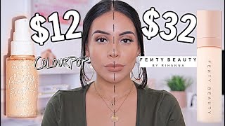 DUPE ALERT? COLOURPOP PRETTY FRESH PRIMER VS FENTY BEAUTY HYDRATING PRIMER \/ 8 HOUR WEAR TEST!