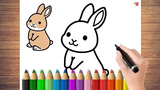 HOW TO DRAW A RABBIT|| RABBIT DRAWING FOR KIDS EASY|| RABBIT DRAWING WITH NUMBERS|| THEKUA DRAWING||
