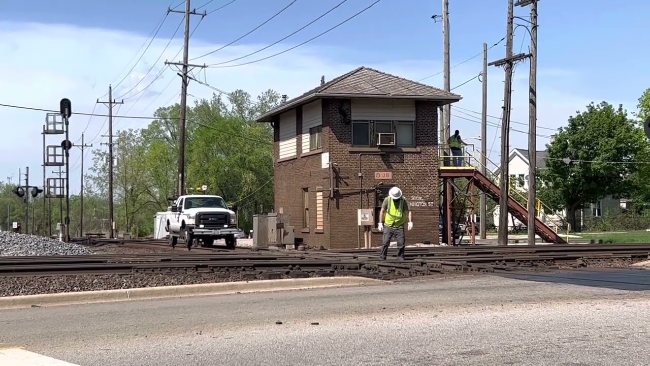 Maintaining a Diamond Crossing, Canadian National Railway, JB Tower & West Chicago, Illinois