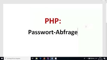 PHP-Teil 3: Passwort-Abfrage