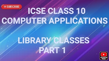 ICSE CLASS 10 LIBRARY CLASSES PART 1 #OakConcepts