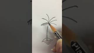 Palm tree , easy to draw