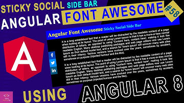 Angular Font Awesome Sticky Social Side Bar | Font Awesome Tutorial | How to use font awesome 5