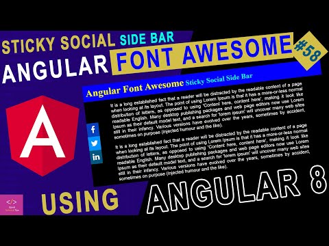 Angular Font Awesome Sticky Social Side Bar | Font Awesome Tutorial | How to use font awesome 5