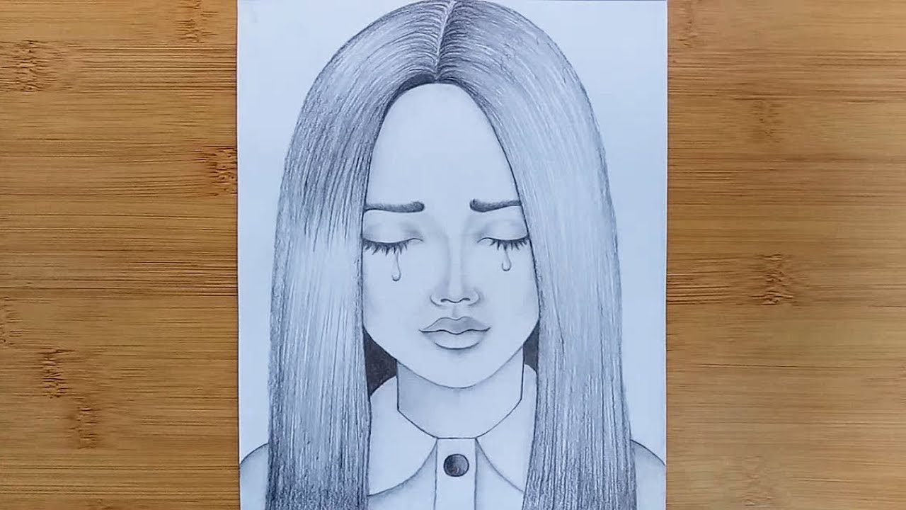 How To Draw A Sad Girl Pencil Sketch Drawing Youtube