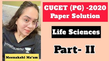 CUCET (PG) 2020 Life Sciences (PGQP22) Paper Solution | Part-II |