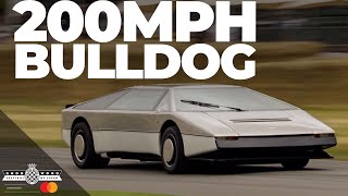 Bonkers one-off 200MPH Aston Martin Bulldog attacks Goodwood Hill | Festival of Speed