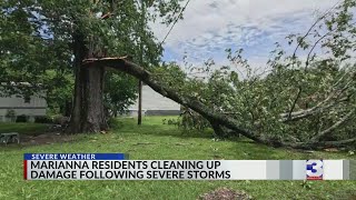 Powerful storms leave damage, outages in AR town