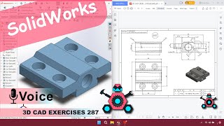 SolidWorks | 3D CAD EXERCISES 287 | StudyCadCam | Solution Tutorial |