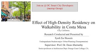 Effect of New High-Density on Walkability in Costa Mesa, CA