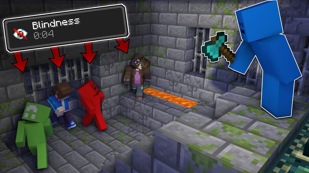 Minecraft Manhunt, But When I Crouch The Hunters Get Blindness