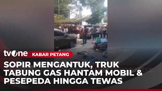 Download lagu Gas Truck Crashes into Cars and Cyclists, One Dead | Evening News