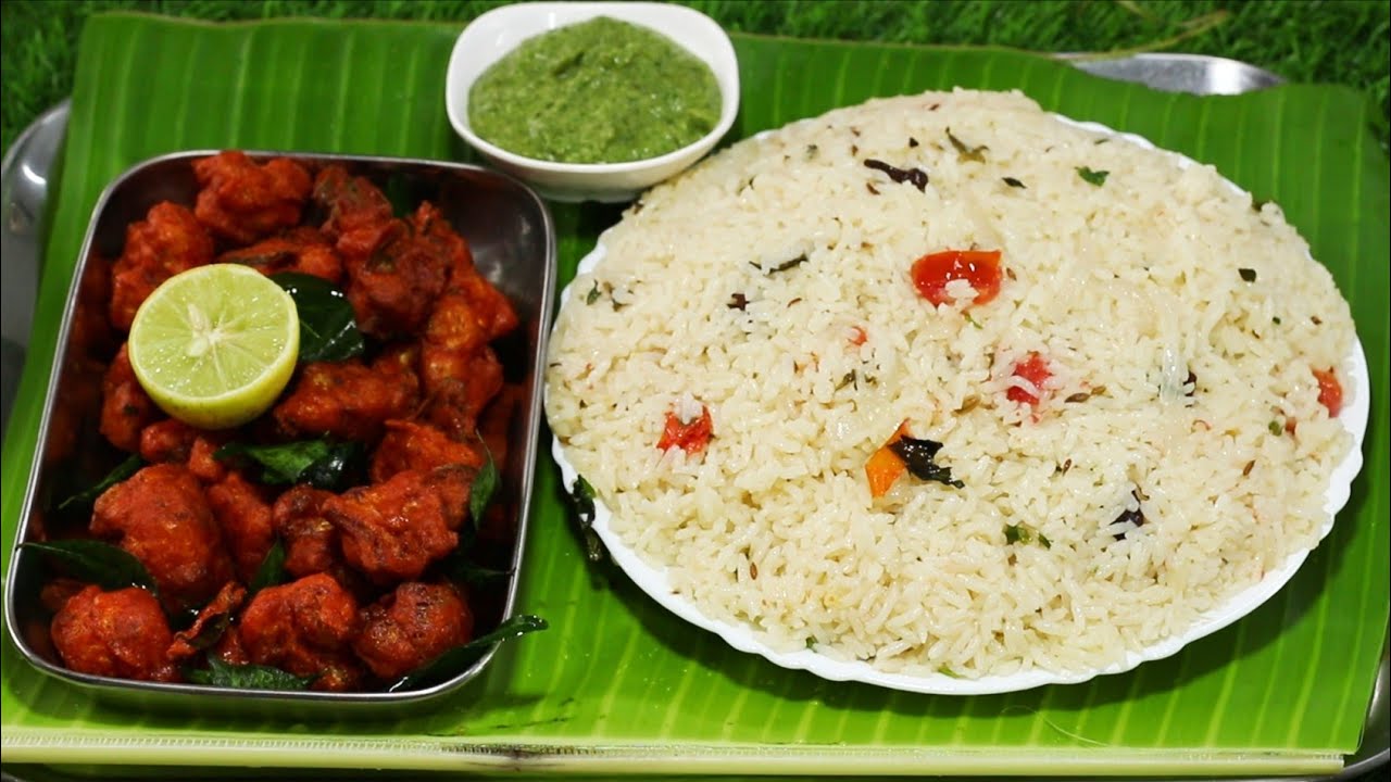 பிரியாணியே தோற்றுப்போகும் அளவுக்கு பக்குவமான நெய் சோறு - காலிஃபிளவர் சில்லி