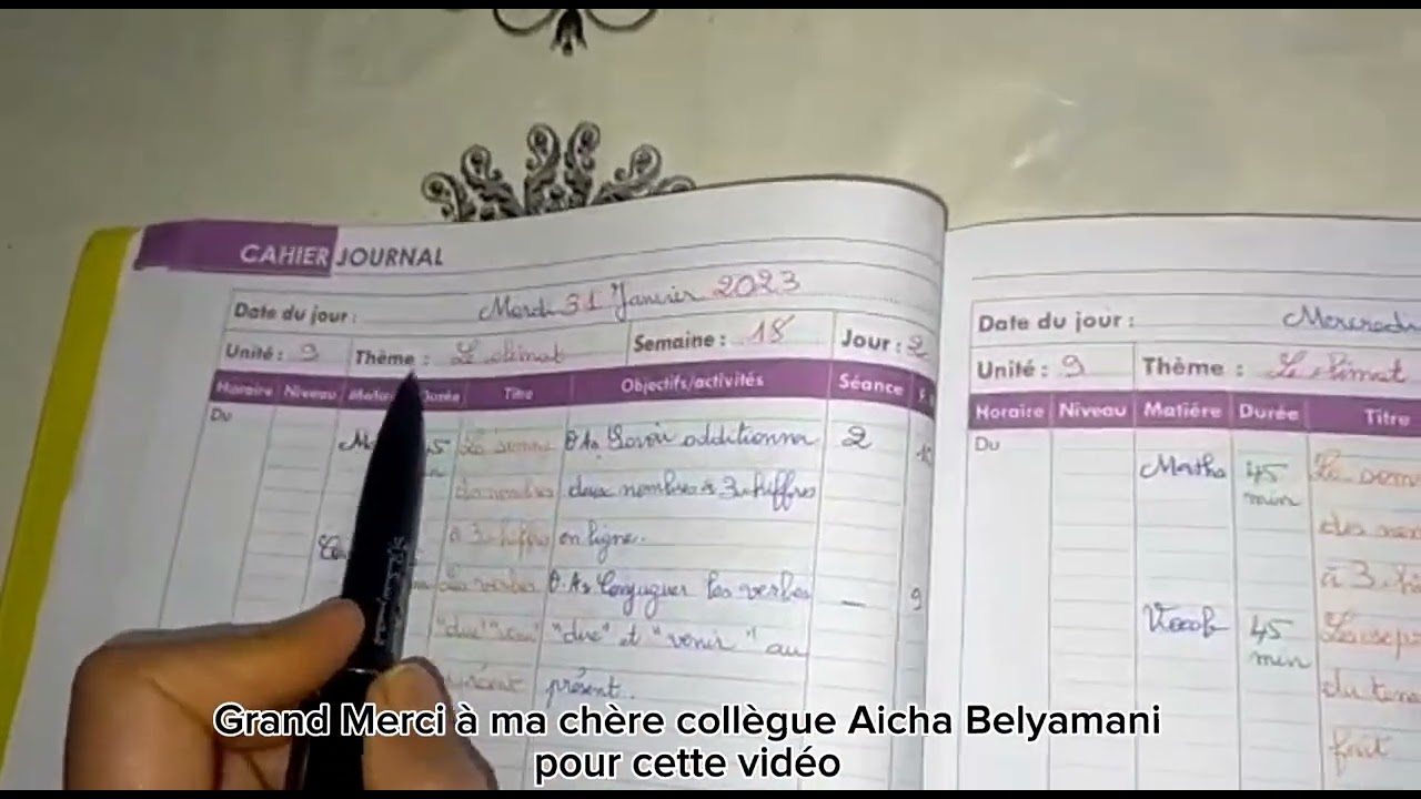 comment remplir mon cahier journal?