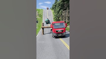 Mixed trucks vs log trap #beamngdrive #india #automobile #shortvideo #shorts #truck #usa #beamng