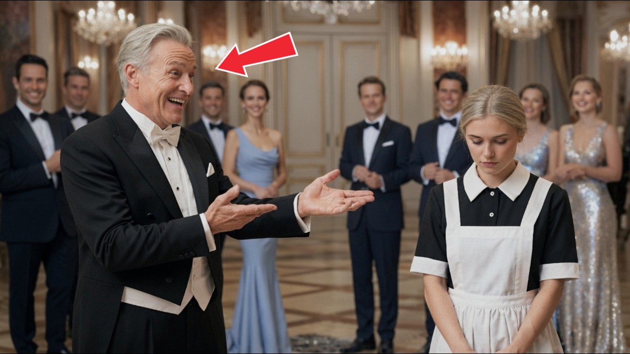 Jeg serverede champagne, da min arbejdsgiver pegede på mig foran alle sine gæster og råbte: "Hvis du danser den tango, gifter jeg mig med dig!" Latteren eksploderede, og jeg følte mig som et...