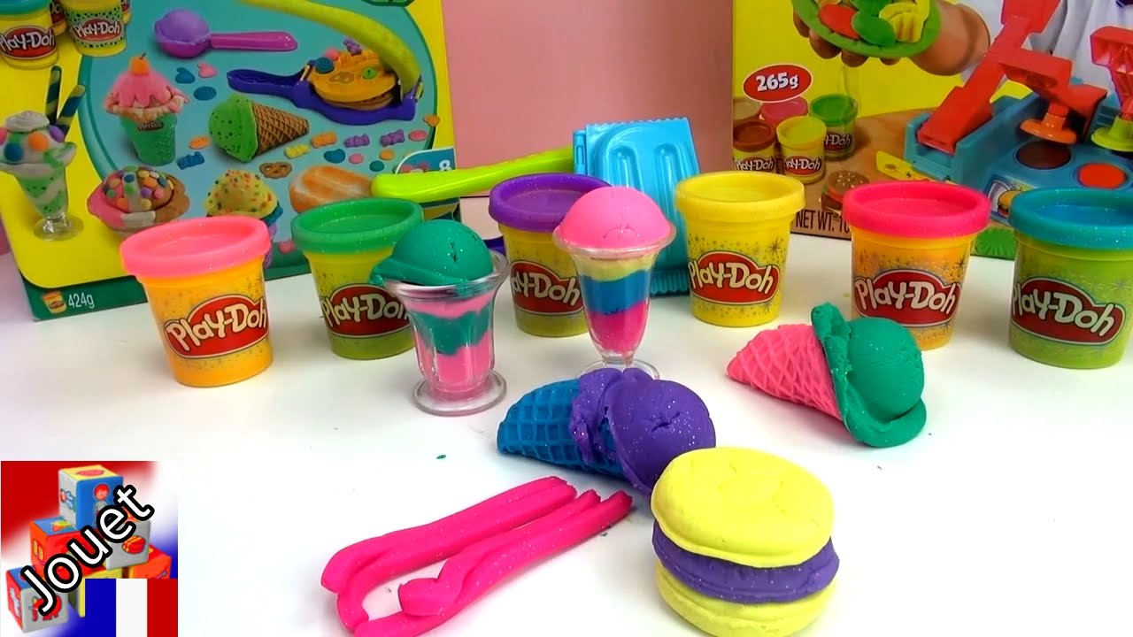 Menu pailleté Play Doh avec le jeu Scoops n' Treats et Burger Builder