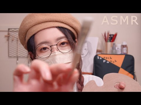 ASMR ロールプレイ△フェイスペイントしましょう～貴方はのっぺらぼう～▽[囁き/whisper] 顔に直接筆で描くビジュアルトリガー/日本語