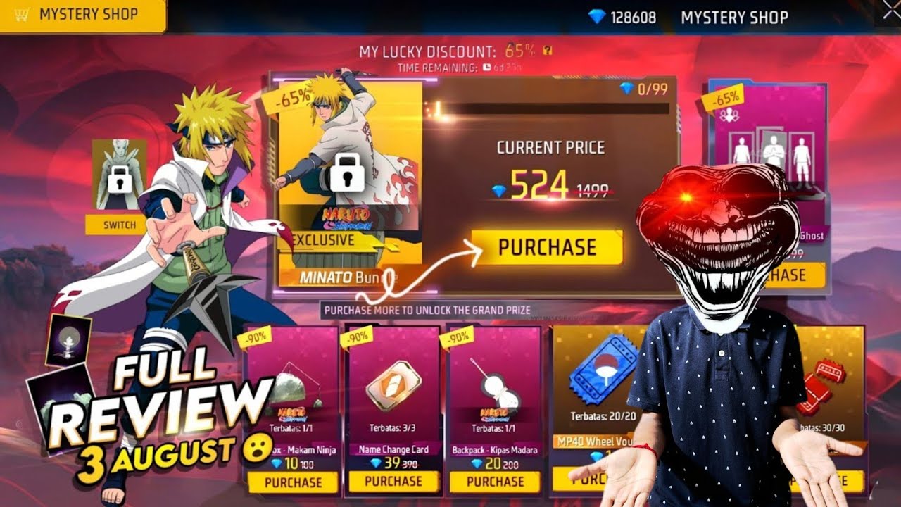 Minato Mystery Shop Free Fire | 3 August Mystery Shop Event Full Review | free fire new event |