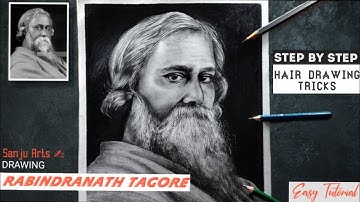 How To Draw Rabindranath Tagore | Step by Step | Rabindranath Tagore drawing | Pencil Sketch | 🙏🙏