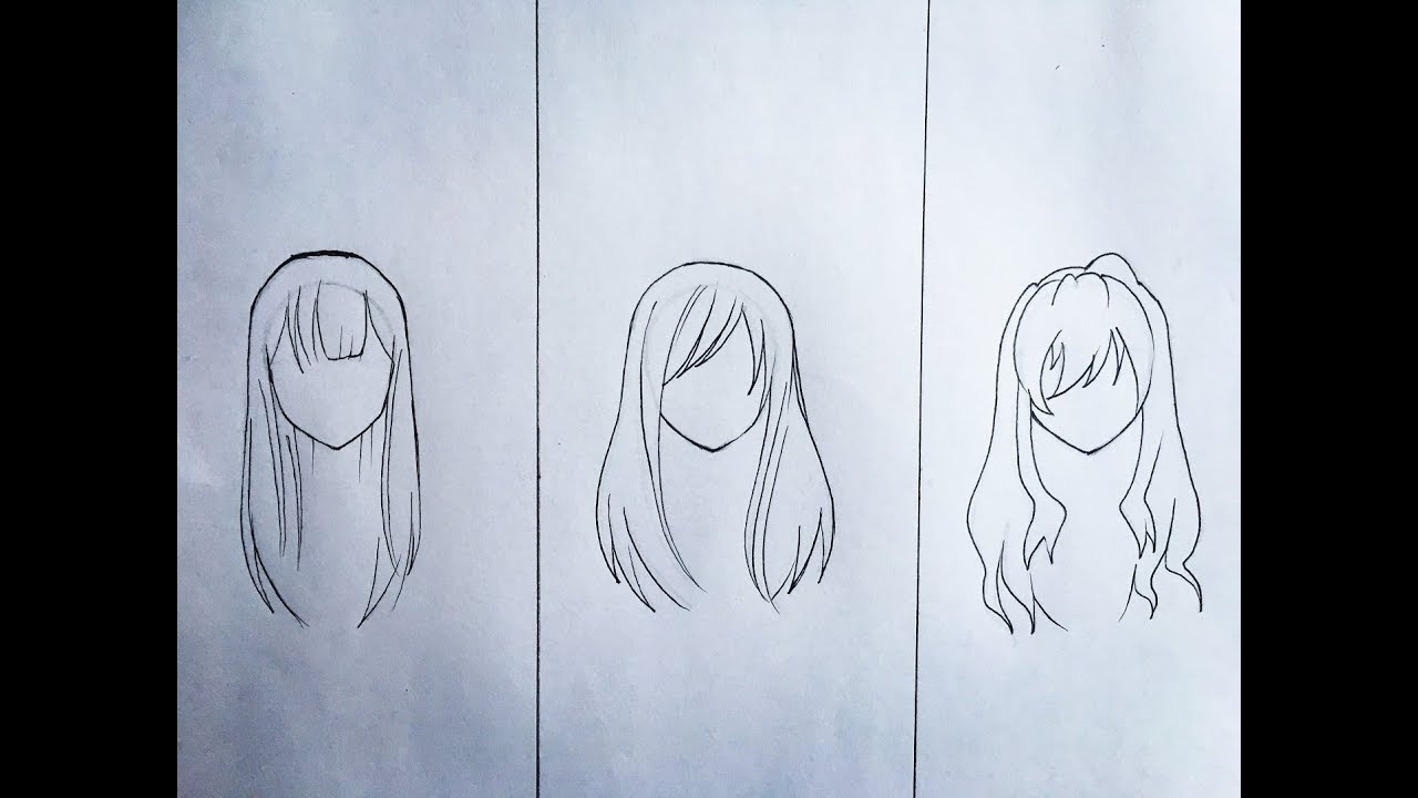 How to draw Girl's Hair (Anime Drawing Tutorial for Beginners) 