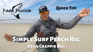 SIMPLE SURF PERCH FISHING RIG - A CRAPPIE RIG!  Quick tip for an easy alternative to a hi-low rig.