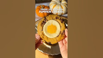 Making Trader Joe’s Double Decker Pumpkin Chocolate Chip Cookies 🍪 #traderjoes #pumpkin #cookies