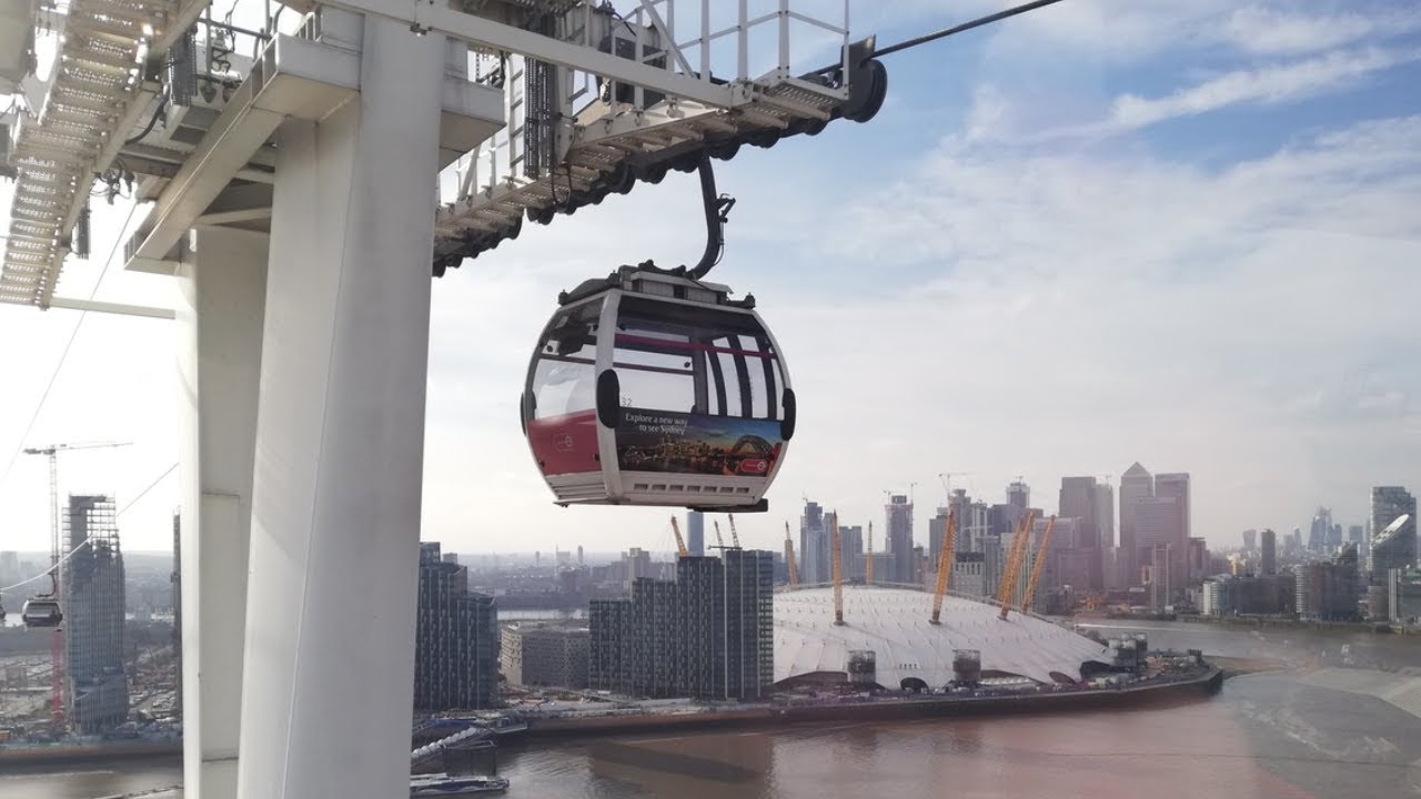 Riding The Emirates Air Line Cable Car In London - YouTube