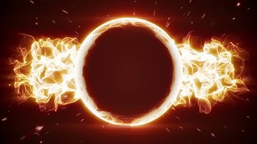 Fiery circle and fractal form loopable background