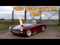 Insane straight pipe 1960's Austin Healey hot rod is a drift machine