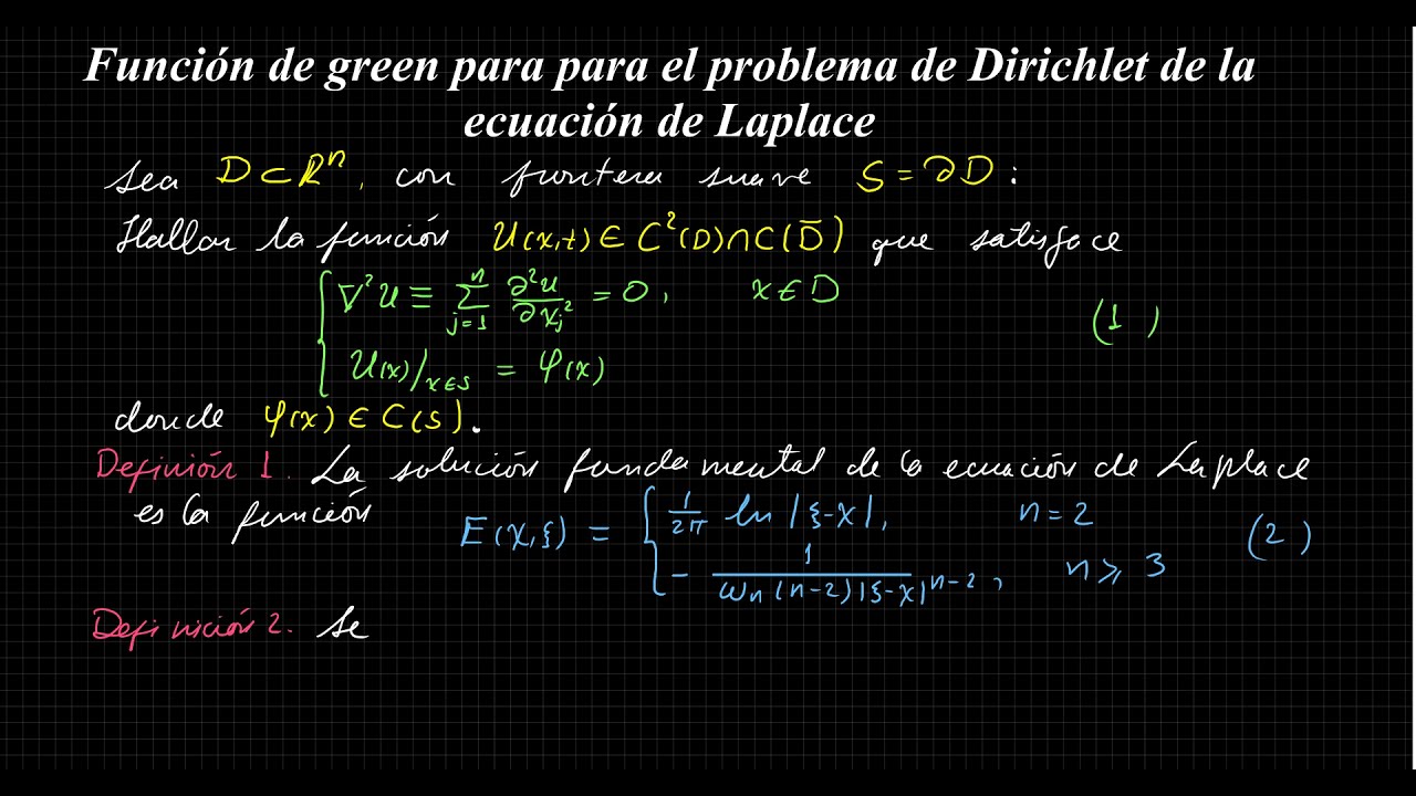 Función de Green para el problema de Dirichlet de la ecuación de Laplace - YouTube