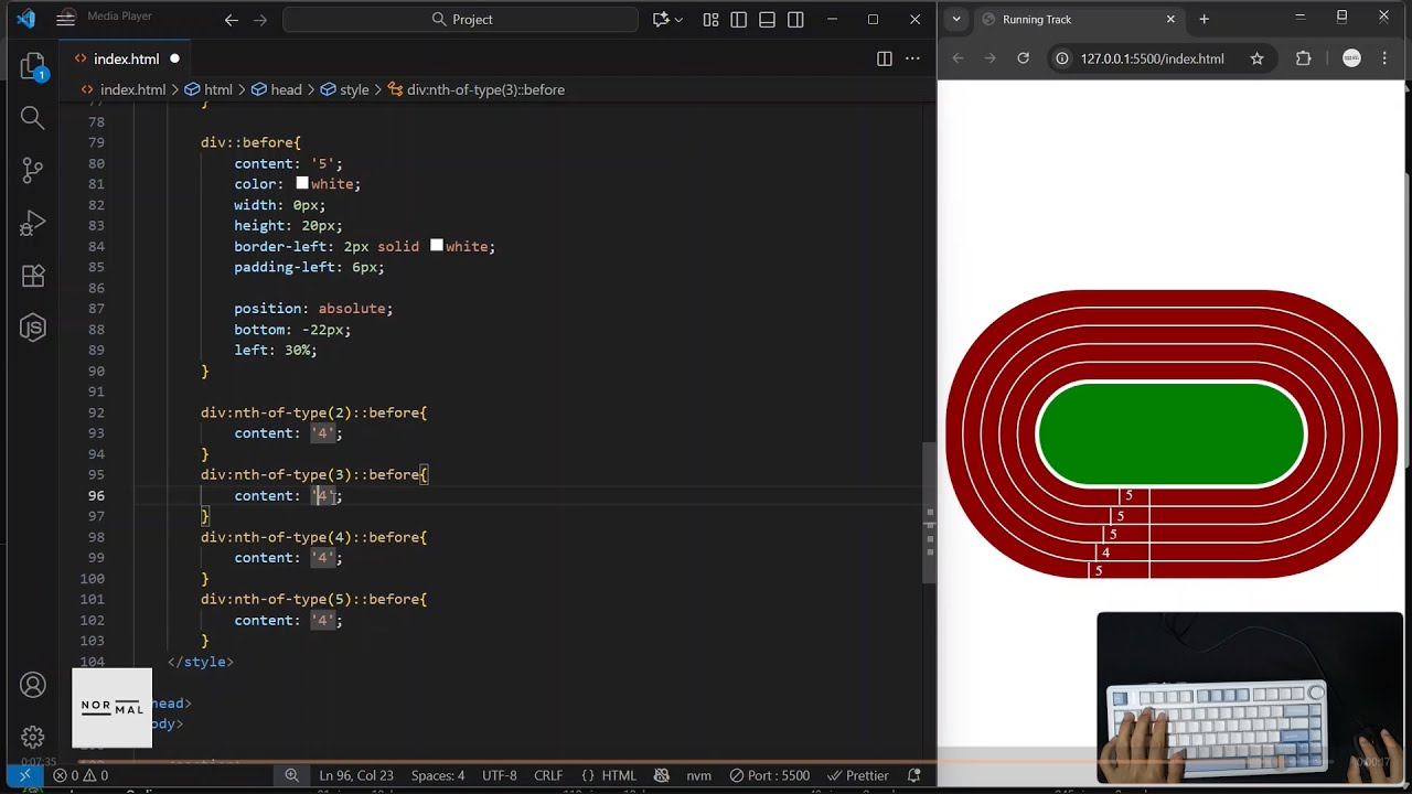 ASMR Coding | Running Track HTML CSS No Talking - YouTube