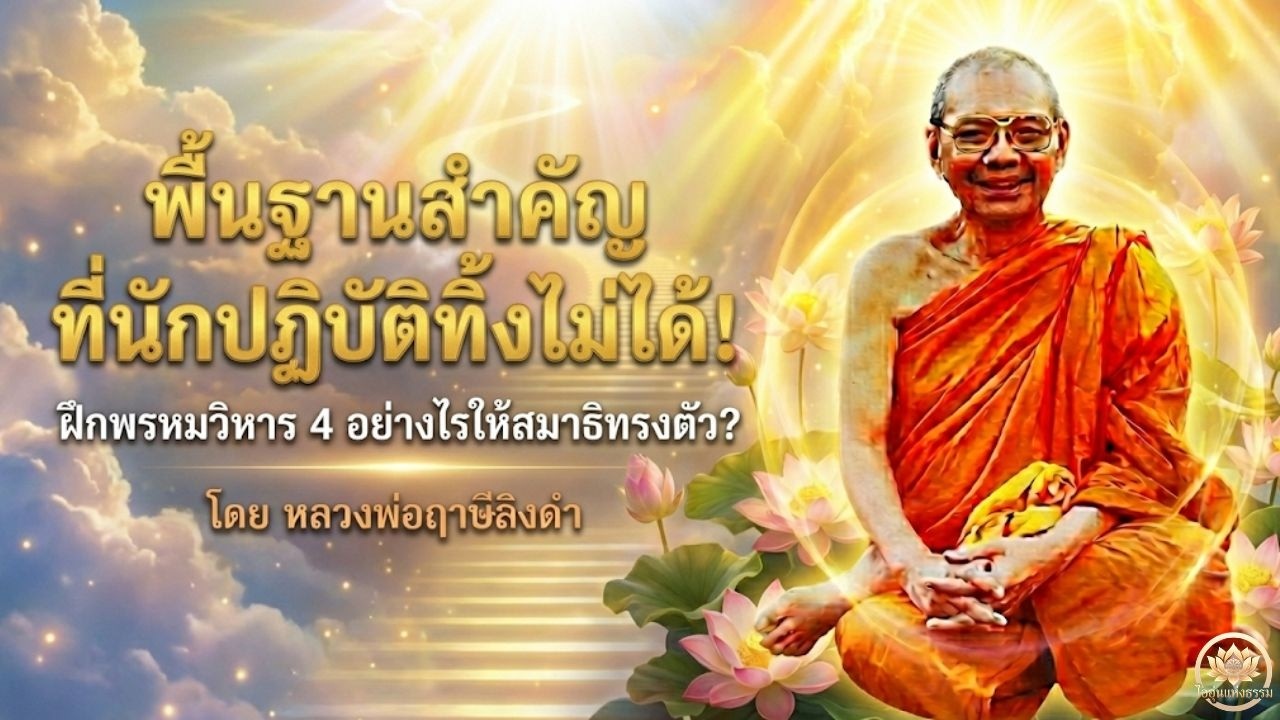 พื้นฐานสำคัญที่นักปฏิบัติทิ้งไม่ได้! ฝึกพรหมวิหาร 4 อย่างไรให้สมาธิทรงตัว? โดย หลวงพ่อฤาษีลิงดำ