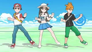 Pokemon Mmd Electro Shuffle Red, Leaf, & Blue