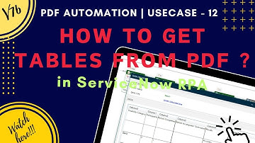 How to Get Tables from any PDF 📑? PDF AUTOMATION - GET TABLES Method #rpa #pdf #servicenowrpa