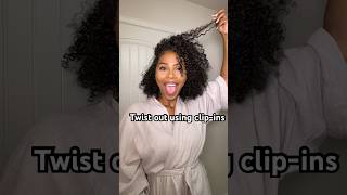 Twist out using clip-ins for fullness and length 👩🏾‍🦱 Robe set link in description box🖇️+ videos