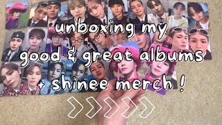 ⟡ FINALLY unboxing my good & great albums ! ⟡ all pobs + more shinee merch