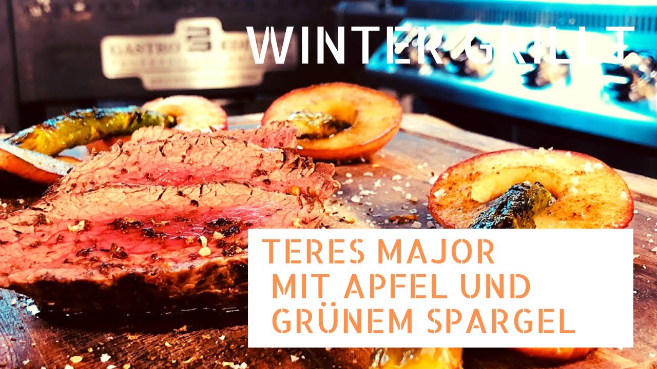 Teres Major mit Apfel und grünem Spargel | Winter grillt