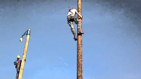 My 8sec 40ft pole free climb in linemen class.. 2nd week of class