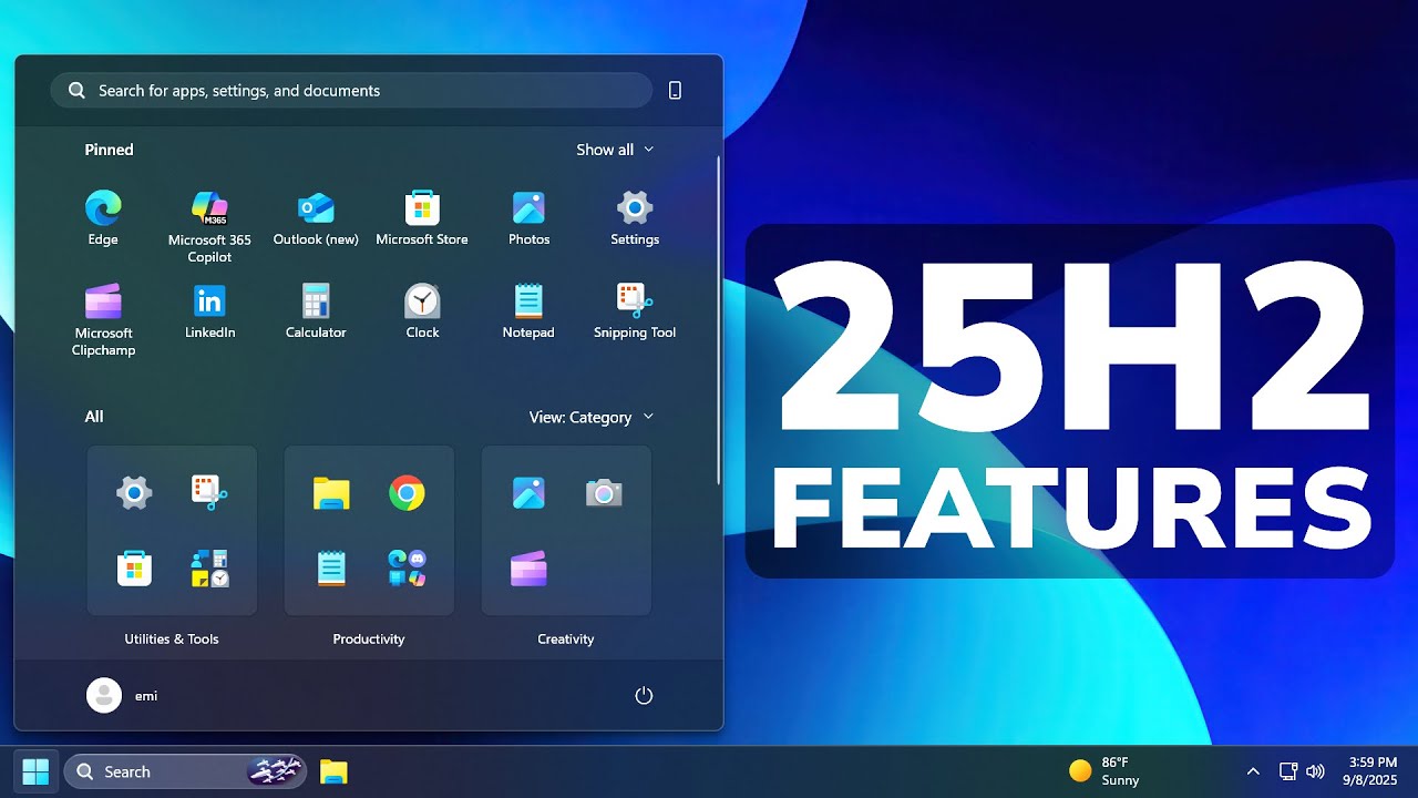 Windows 11 25H2 - All New Features (Preview) - YouTube