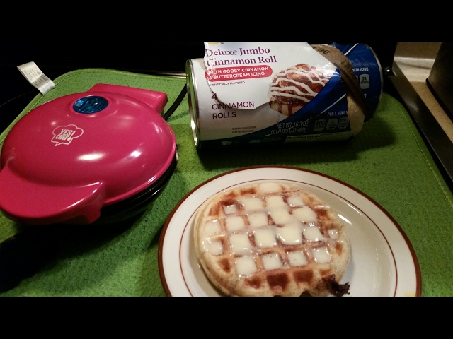 Mini Cinnamon Roll Waffles (+Video) - The Country Cook