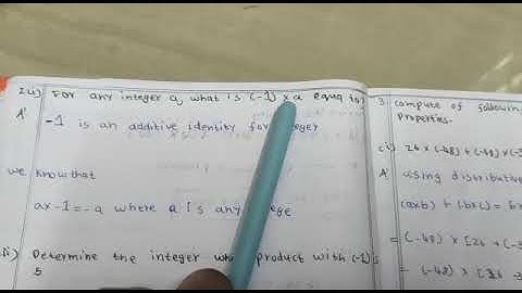 For any integer a, what is (-1) x a equal to ?