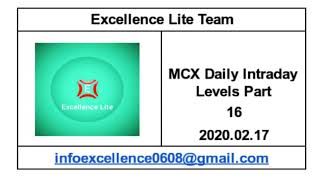 MCX Daily Intraday Levles Part 16 #20200217