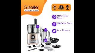 Giselle 11-in-1 Multifunctional Food Processor, blender, beater, Mixer Juicer