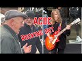 Thunderstruck acdc  crowd rock to awesome street performance  10 year old  first time song out