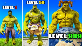 Upgrading LEVEL 1 HULK into LEVEL 999 HULK in GTA 5!