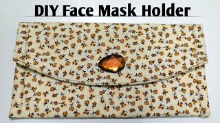 Easy Tutorial to Make Face Mask Case / Simple Purse making at home with cloth / DIY Mobile Pouch