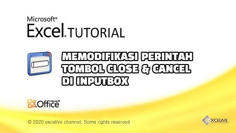 Mengganti Perintah Close, Cancel di InputBox Excel, dan membuat nilai default untuk dalam inputbox