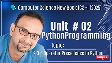 Unit#02: 2.3.6 Operator Precedence in Python#python #operatorinpython #pythonforbeginners