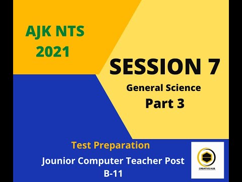 AJK NTS 2021 General Science  Session 7 Part 3 Junior computer teacher Urdu l Hindi